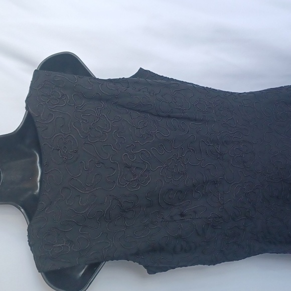 Charter Club Lace Fit & Flare Silk & Linen Textured Dress, v-neck, 17" ptp - Picture 5 of 7